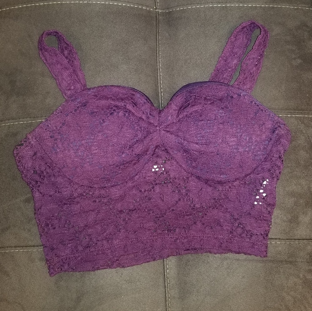 Purple lace bralette